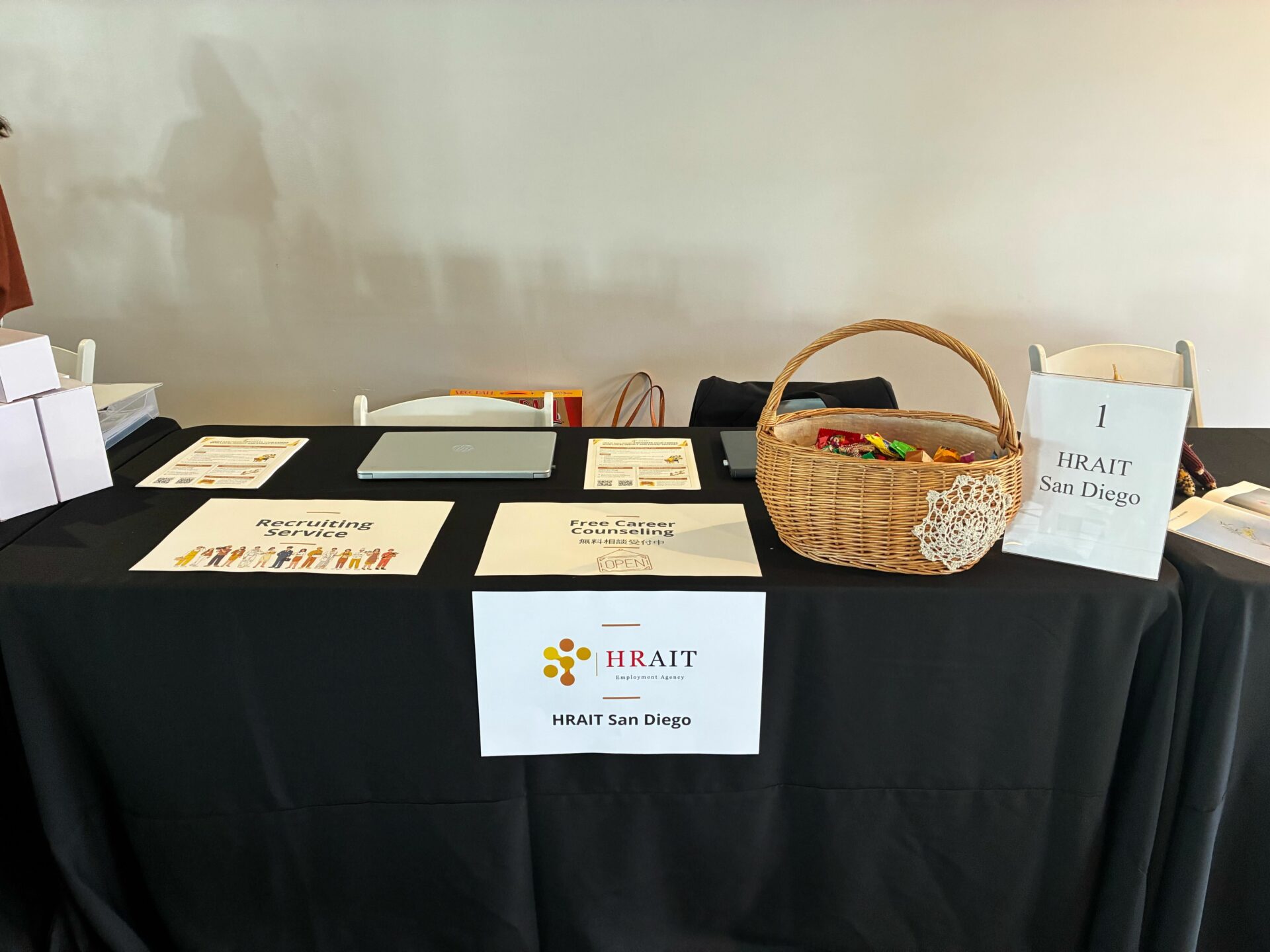 サンディエゴのローカルイベントでのHRAIT San Diegoのリクルーターキャリア相談・人材採用相談ブース